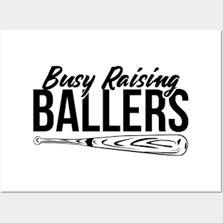 Funny Baseball Mom Dad Busy Raising Ballers T-shirt Posters and Art